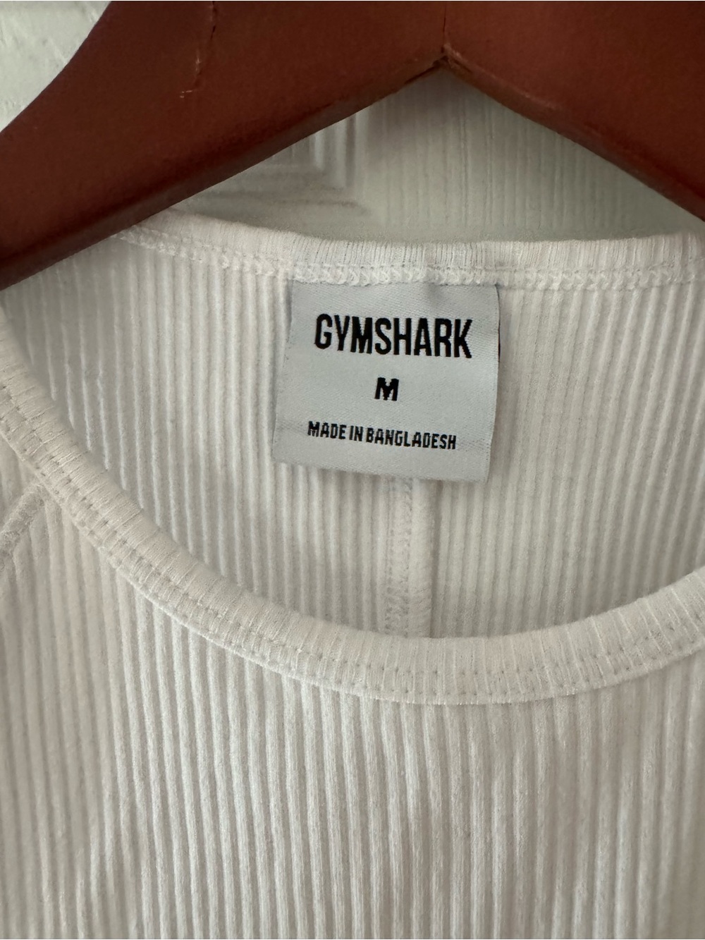 Gymshark White Ribbed Cropped Tank Top - Picture 2 of 4